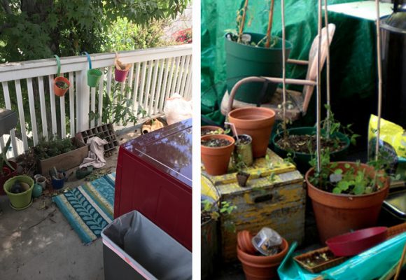 Before Outdoor Patio Organization